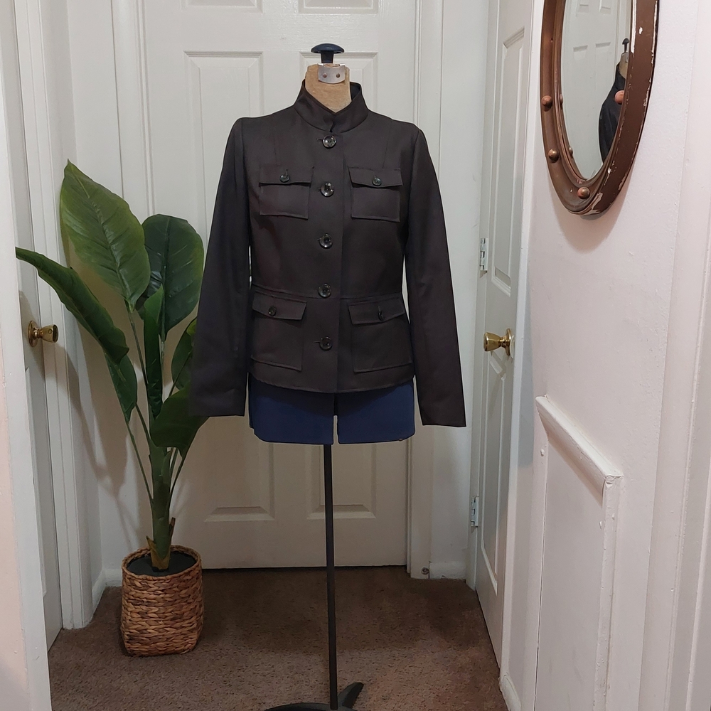 Kenneth Cole New York Chocolate Safari Blazer Size 6/8 - Picture 3 of 8